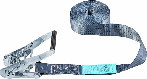 Connex Zurrgurt - Einteilig - 8 m x 50 mm - 4000 kg maximale Belastbarkeit - Mit Spannratsche ohne Haken - Aus Polyester / Spanngurt / Ladungssicherung / Ratschengurt / DY270636
