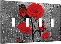 Vista 48 de Cubierta de interruptor de luz rosa brillante con purpurina de 1 banda, sin dispositivo, placa de pared en blanco decorativa para adolescentes