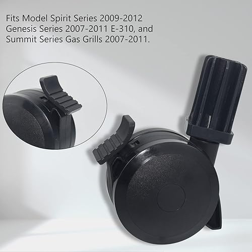 Miniatura 7 de Paquete de 4 ruedas de bloqueo 70360 con inserto compatible con Weber Spirit Series 2009-2012, parrillas de gas Summit Series 2007-2019 y Genesis