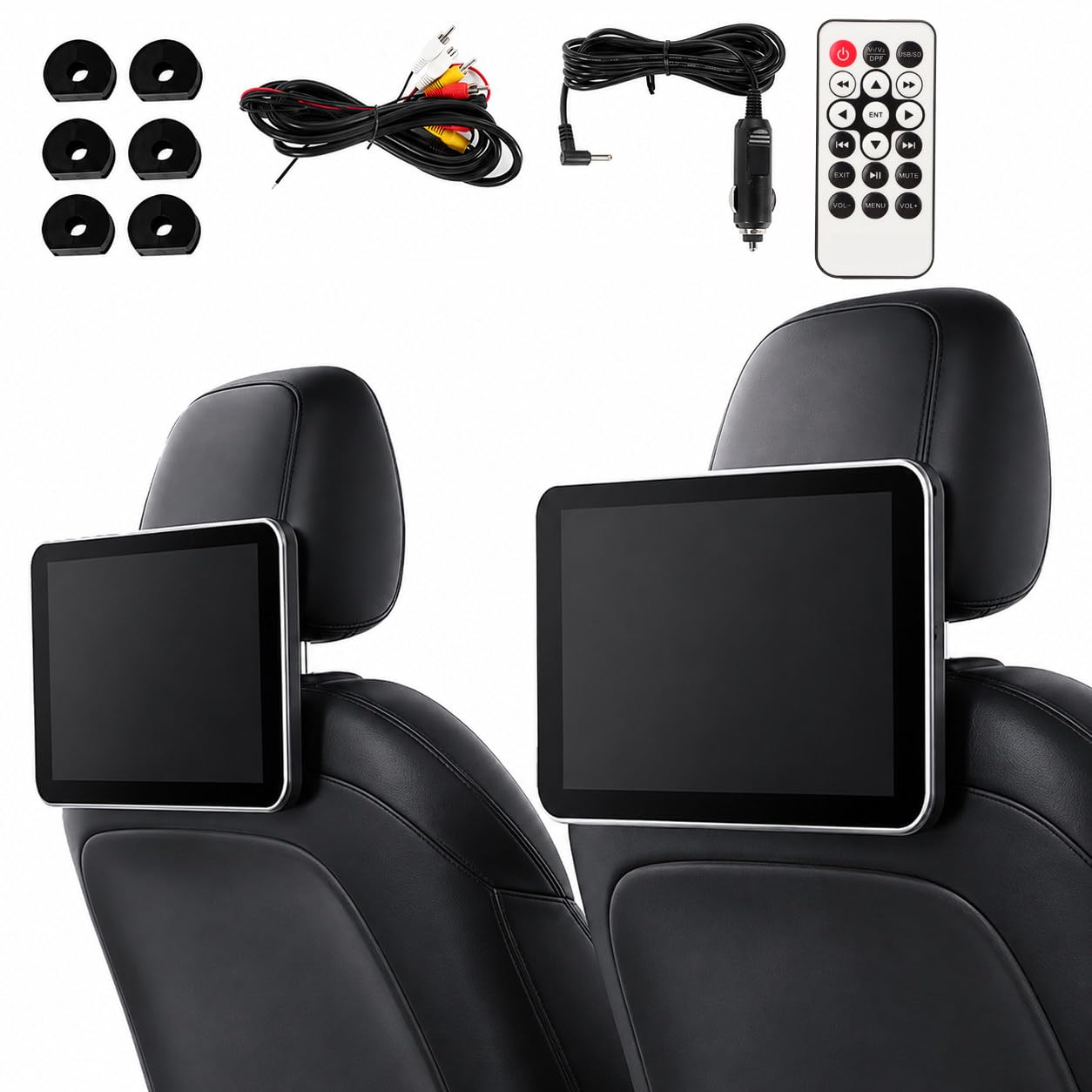 TV Portátil Coche 10.1" Monitor Reposacabezas Vídeo 4K 2PCS