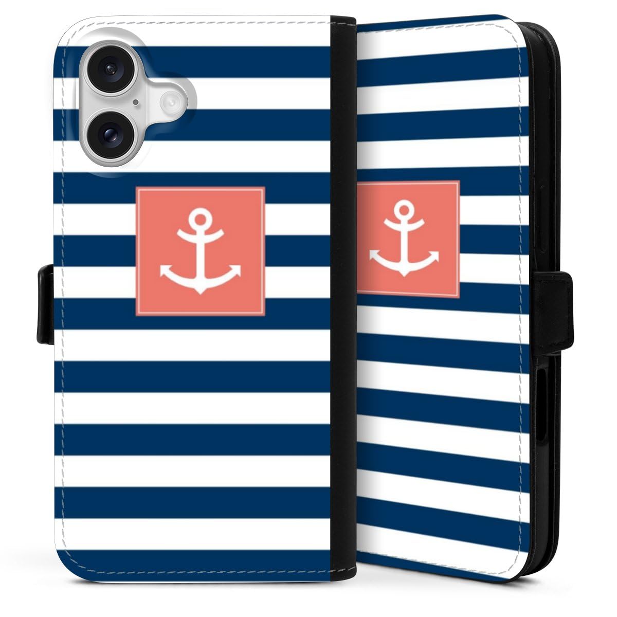 Etui magnétique Apple iPhone 16 Plus protection folio intégrale style marin DeinDesign