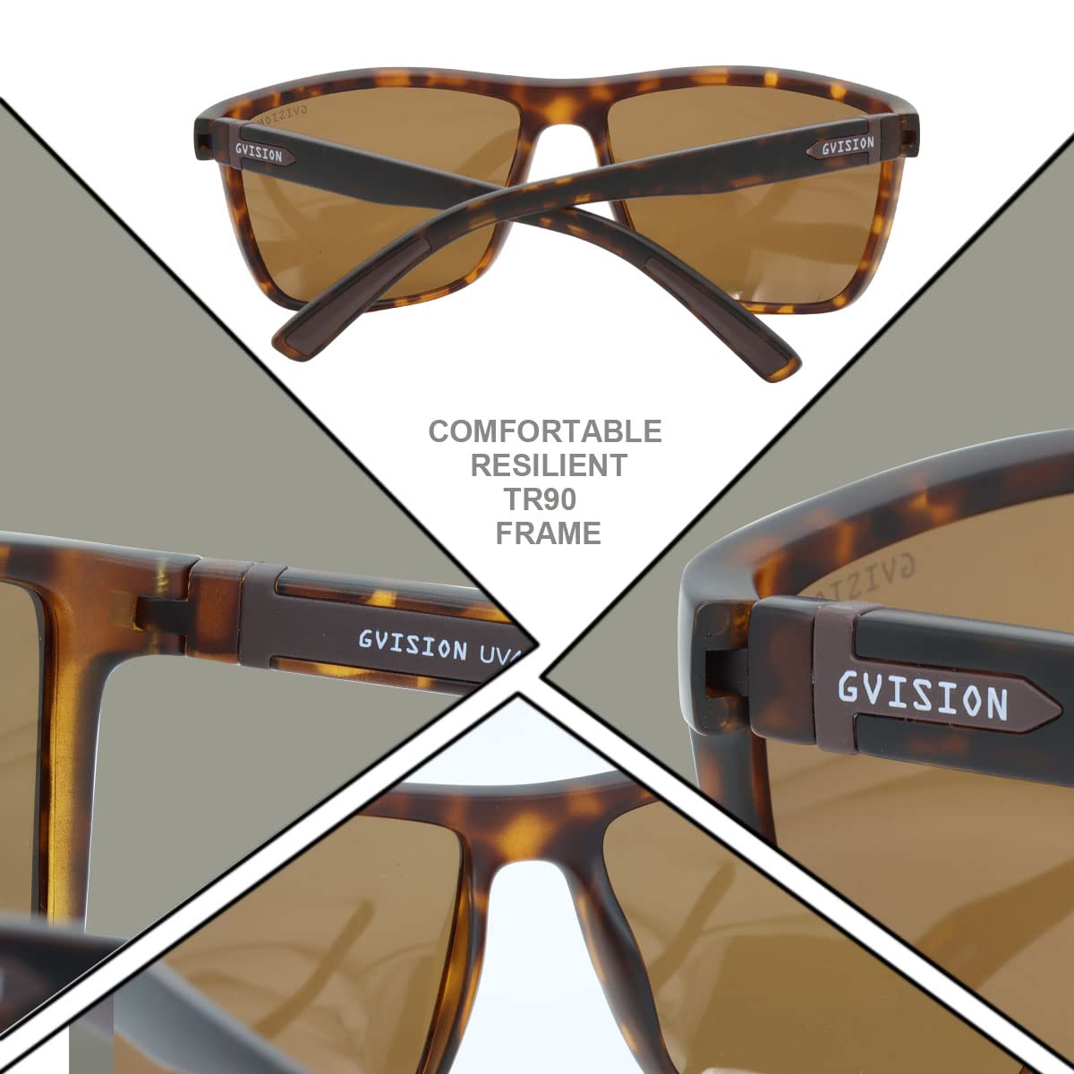 GVISION Okulary sportowe dla kobiet mężczyzn spolaryzowane wędkarstwo jazda golf kwadrat ochrona UV400