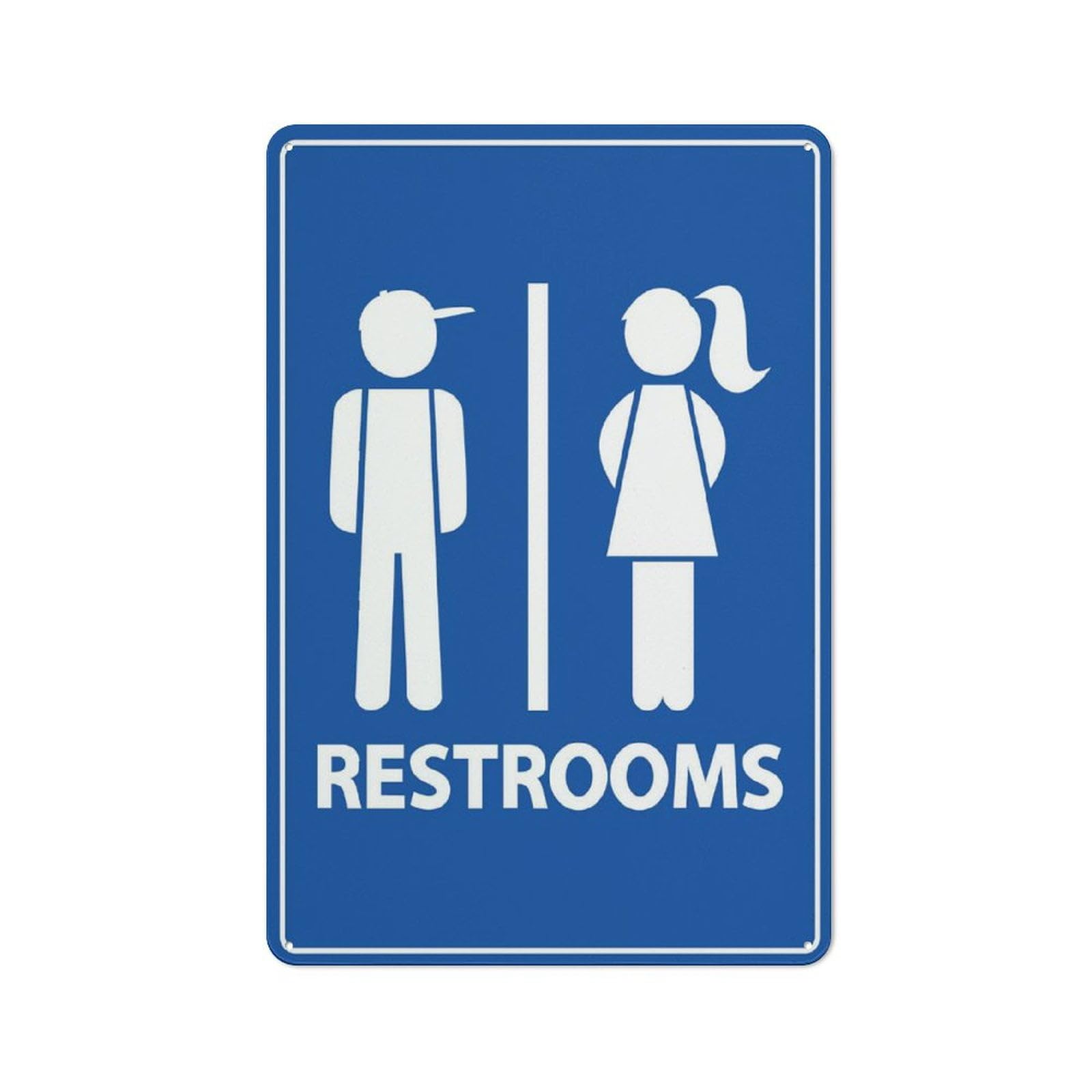 Peiyeety A06 Childrens Restroom Blue Sign Outdoor, Uv Printed Rust Free Aluminum 12X16 Inches,Yard Sign For Home, Business, Driveway Alert