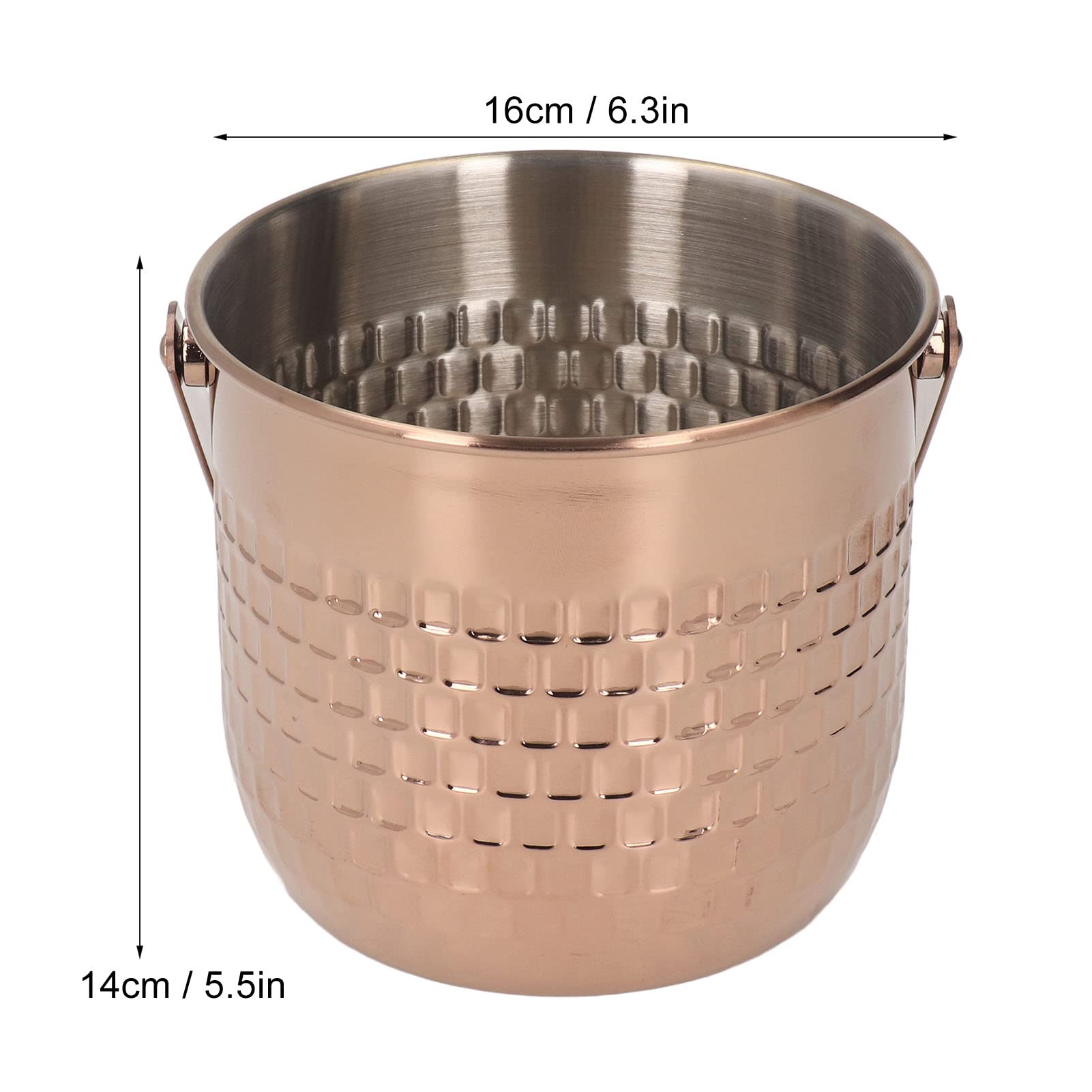 Wakects Secchiello per Vino, Secchiello per Vino Ghiacciato in Acciaio Inossidabile a Doppio Strato, per Isolato per Birra, Whisky o, Refrigeratore Facile da Pulire per Cene Al Bar KTV (Oro rosato)