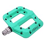 FOOKER MTB Pedals Mountain Bike Pedals 3 Bearing Non-Slip Lightweight Nylon Fiber Bicycle Platform Pedals for BMX MTB 9/16 (922-Green3bearings)