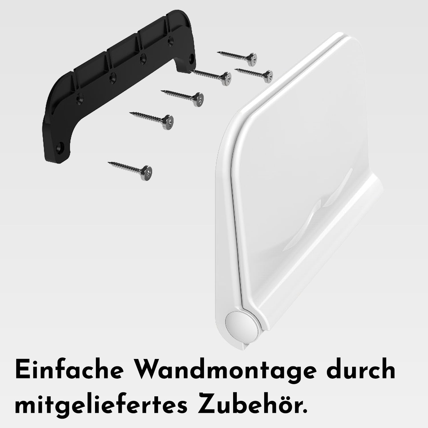 Bürstenking Duschklappsitz für Wandmontage mit Rückenlehne bis 140 kg belastbar, weiß – Ideal für Senioren Duschsitz klappbar, Wandmontage, Duschhocker, Klappsitz Wand Dusche