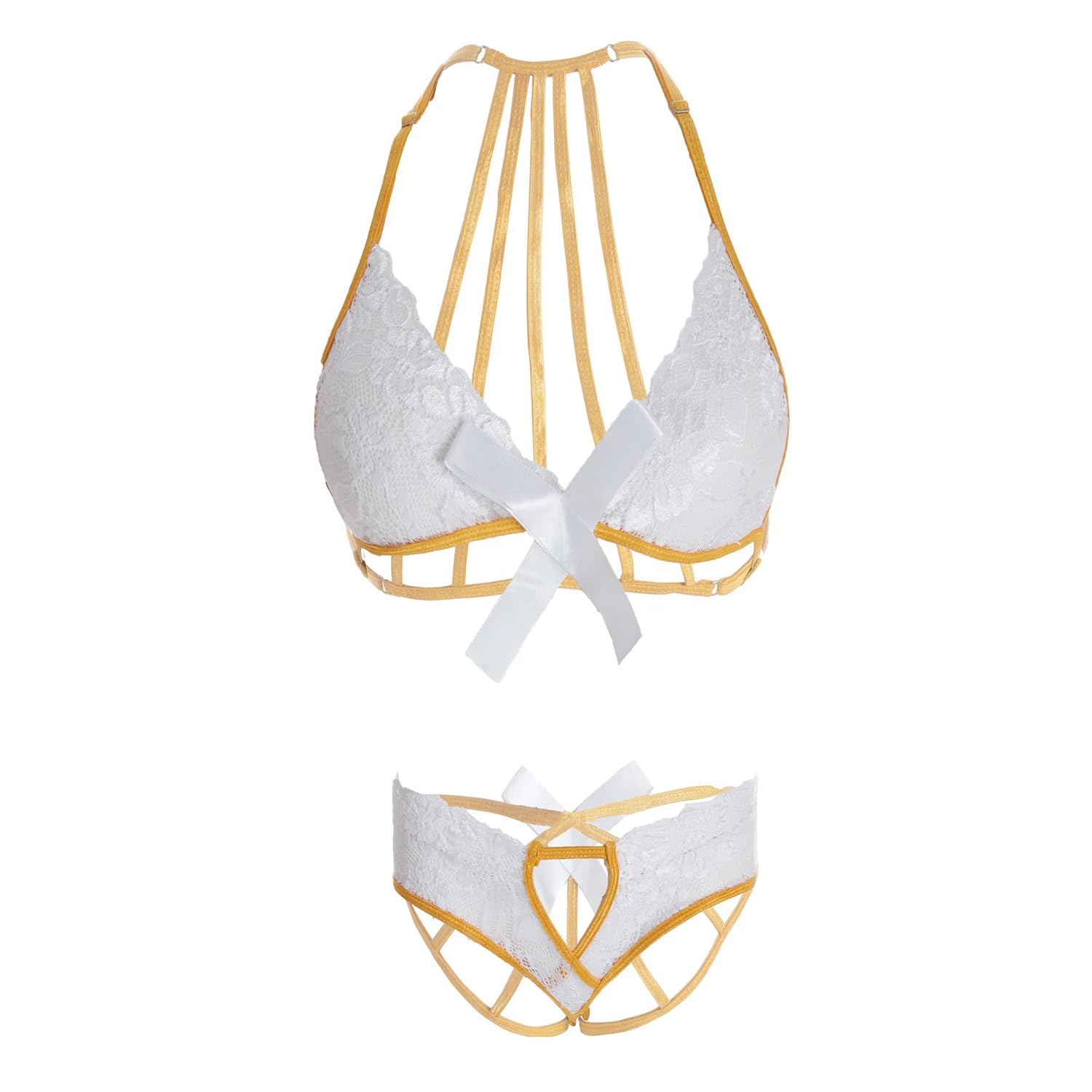 Lace Front Closer Bra and Panty Lingerie Set – Sexy Night Dress for Women, Hot Honeymoon Bikini, Fantasy Panty & Babydoll, Stylish Valentine Wear-image-17