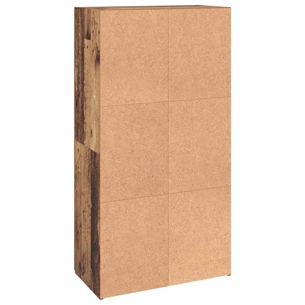 IKAYAA Armadietto in Holz Armadio Porte Battenti Aktenschrank Armadietto per Garage Armadio Ufficio Mobili Ufficio-Legno vecchio-60 x 32 x 115 cm