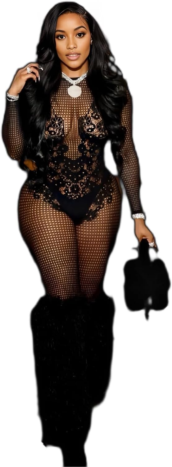 Sexy Womens Club Outfits Rompers, Long Sleeves Lace Jumpsuit, Jumpsuits for Women - Image 2