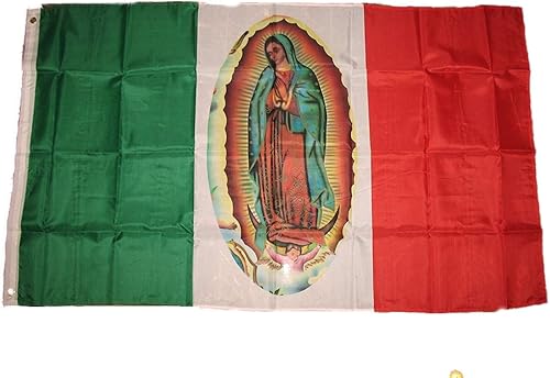 Bandera de Nuestra Señora de Guadalupe 3'x5' Bandera de México disponible en Yaxa Guatemala