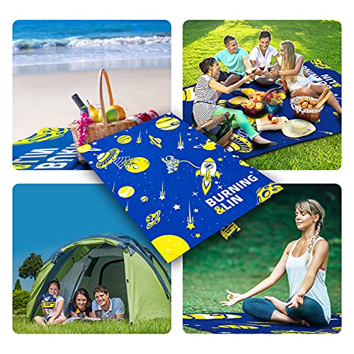 Beach Blanket Beach Mat for Kids & Adults Sandproof Large Soft Printed Quick-Drying Light Weight and Portable. - Thumbnail 7