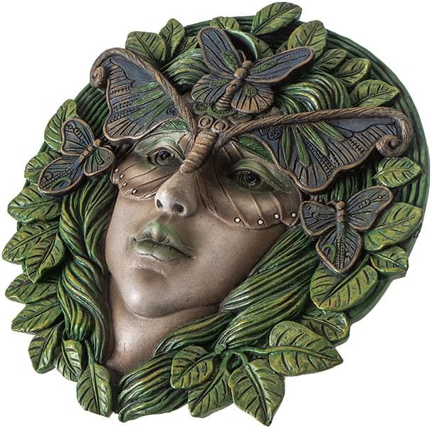 Pacific Giftware Whispering Forest Celtic Greenwoman Tree Lady Gaia Dryad Ent Native Earth Goddess With Butterfly Mask Foliage Wall Decor Plaque Figurine Tree of Life Mystical Creature Being Flora and Fauna