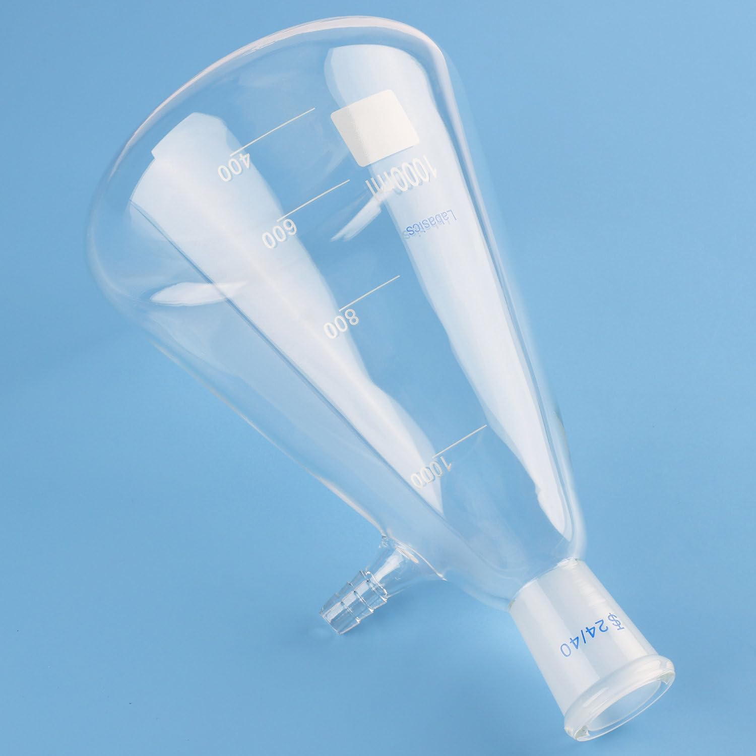 Labasics 1000 ml Flacon de Filtration avec 24/40 Standard Conique Joint, Flacon de Filtration en Verre Borosilicate Haute Résistance, Col de Boulon avec Tubulure, Interface de Tuyau de 9 mm