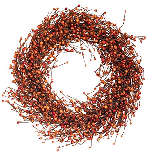 The Wreath Depot Weston Fall Berry Wreath, Handcrafted Designer Berry Wreath Spruces Up Your Decor, 24 Inches, Beautiful White Gift Box Included