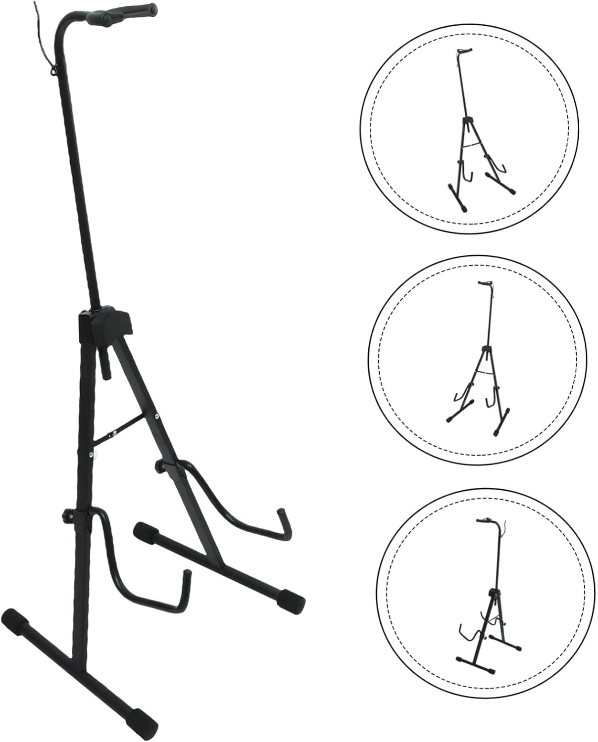 STOBAZA Adjustable Cello Stand with Tripod Design Portable Violoncello Holder for Musical Instrument Protection Black Folding Rack for Home and Performance Use