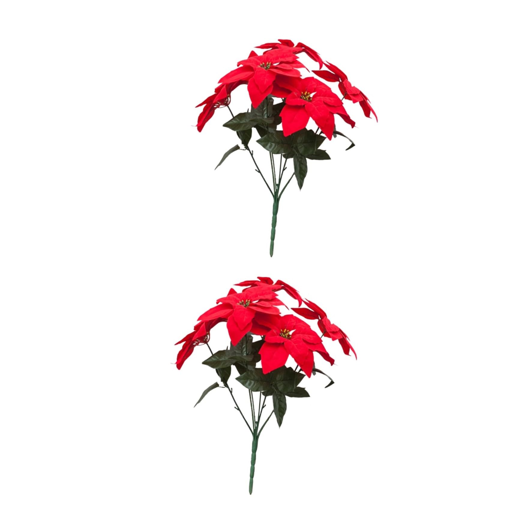Cabilock 2piezas Adornos Navideños De Poinsettia Artificial para Decoración De Árbol y Puertas Flores De Navidad para Eventos y Hogar De Simulación Realista