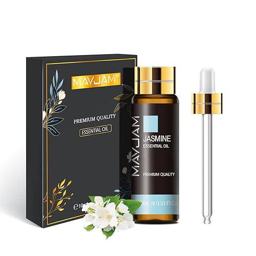 MAYJAM Aceites Esenciale de Jazmín 30 ml, 100% Naturales Puros, Aceite Esencial de Aromaterapia de Grado Terapéutico, Aceite Esenciales para Humidificador, Difusor, Regalos Perfectos