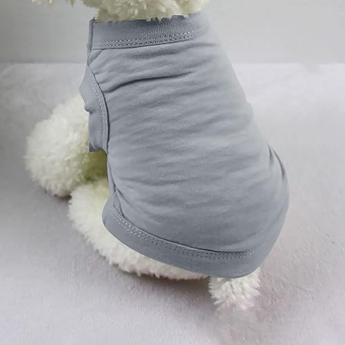 Miniatura 2 de Camiseta de perro y gato para mascotas pequeñas, ajuste holgado, ropa transpirable para cachorros, color gris, talla XL