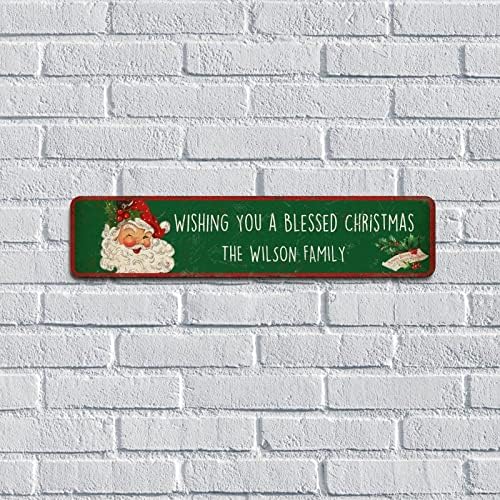 Wodevor Metal Signs Outdoor My First Christmas Customized Street Sign 4x18 Inch New Year Christmas Decor Art Tin Sign Vintage Metal Tin Hanging Wall Plaque Kitchen Metal Signs