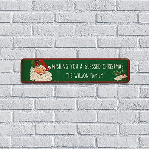 Wodevor Metal Signs Outdoor My First Christmas Customized Street Sign 4X18 Inch New Year Christmas Decor Art Tin Sign Vintage Metal Tin Hanging Wall Plaque Kitchen Metal Signs #TOP24