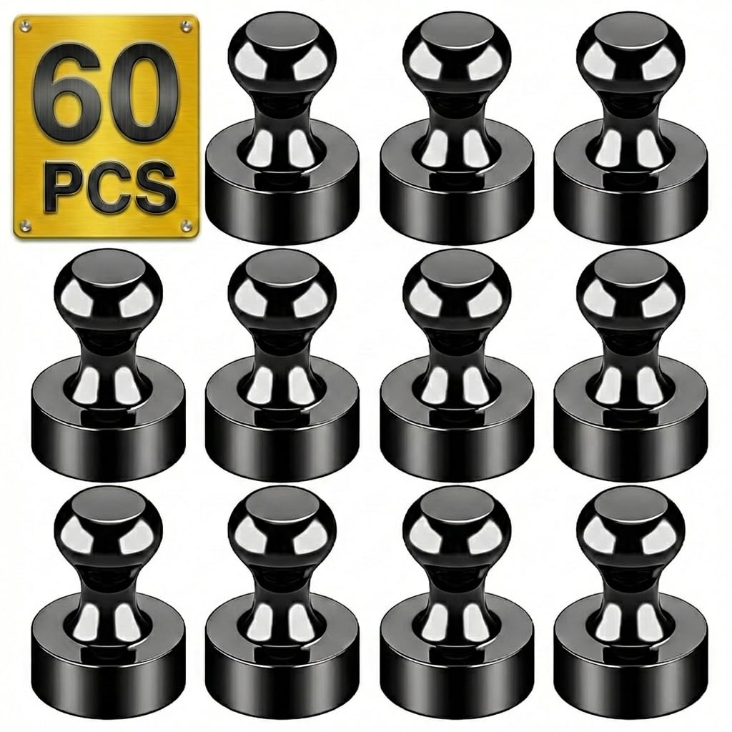 Push Pin Magnets - 60 Pack 7 Assorted Color Strong, Office, Use at Kitchen Home and School Classroom, for Refrigerator Dry Erase Board and Whiteboard. — Amazon image 26