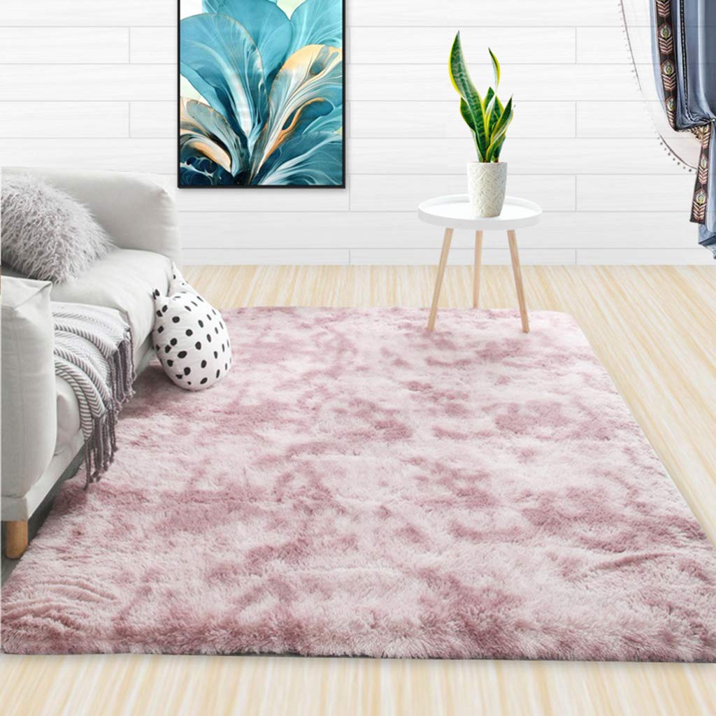 Vloerkleden met paarse vlinder en tulp, 140 x 200 cm, pluizig tapijt