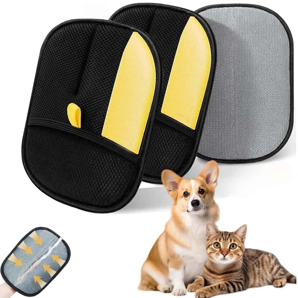 ZONCIHO Pet Hair Remover, Pet Hair Removal Gloves for Carpet, Couch, Furniture, Car Seat, Upgraded Pet Hair Removal Tool (2PCS)