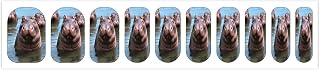 50 Pieces 5 Sheets Full Wrap Nail Polish Strips Stickers,Cute Hippos Print Nail Decals,Self Adhesive Nail Wraps for Women