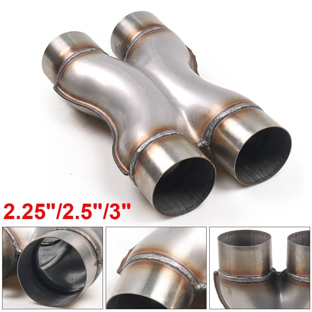 rura wydechowa stalowy wąż Samochód X-PIPE 2,25'' 2,5'' 3'' Wejście/Wyjście | Układ wydechowy samochodu X-pipe Uniwersalna końcówka tłumika ze stali nierdzewnej Czterokierunkowa rura wydechowa(3inch)