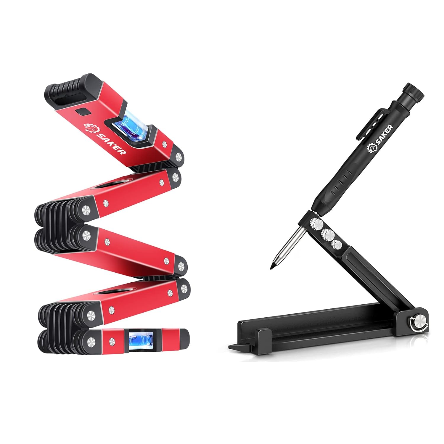 Saker Multi-Function Foldable Level-Saker Multi-Function Scribing Tool