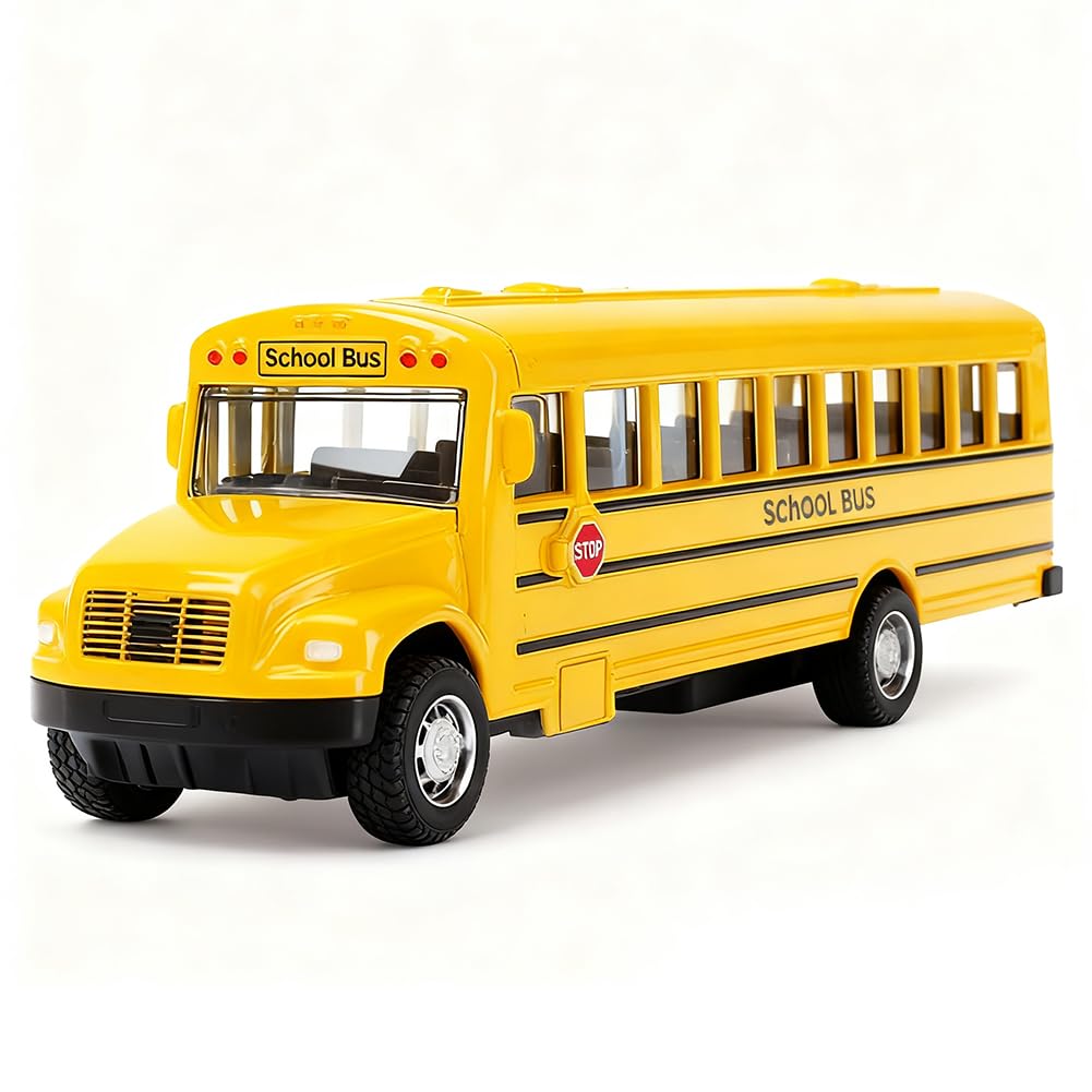 JynxtoyZeal Bus Toy Double Decker, Red Bus Models Toy Metal, 1:64 Scale Pull-Back Car, Car Accessories for Kids