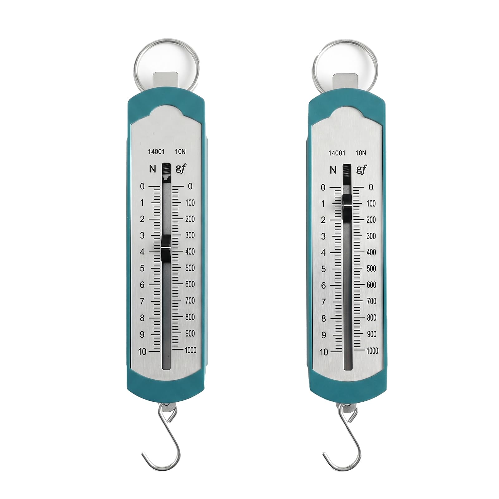 2-Pack 10N Spring Scale with Easy-Calibration Slider, High-Precision Newton Force Meter Dynamometer Bar Balance, Clear Dual Scale Equipment for School Physics Science Lab Experiments