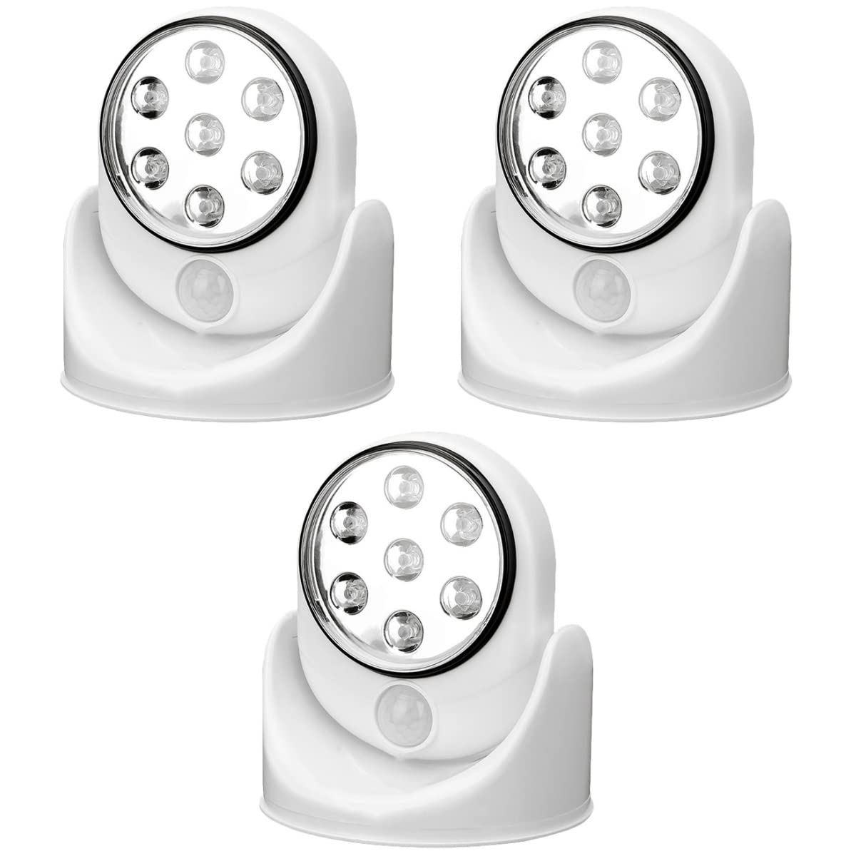 Lampka nocna z ruchem Kinkiety LED 3 szt. Obrót o 180 stopni Światło Led Czujnik ruchu PIR Światło na korytarz Lampa ogrodowa Sypialnia Lampka nocna dla domu Bez baterii Lampka nocna Led/1230
