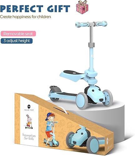 Miniatura 7 de MOUNTALK Scooter para Niños de 1-12 Años, Scooter de 3 Ruedas para Niños Pequeños de 1-33-55-88-12 Años Niños y Niñas con Alturas Ajustables y