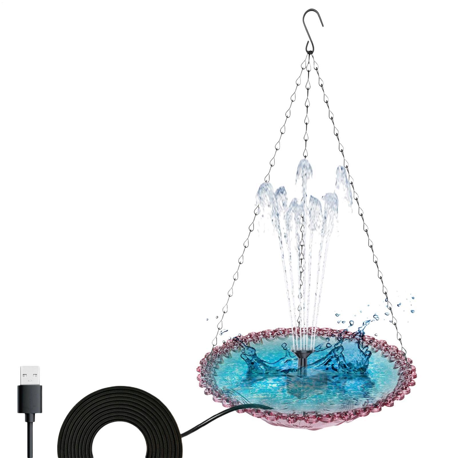 Fuente de baño para pájaros colgante que evita el agua estancada en tu patio