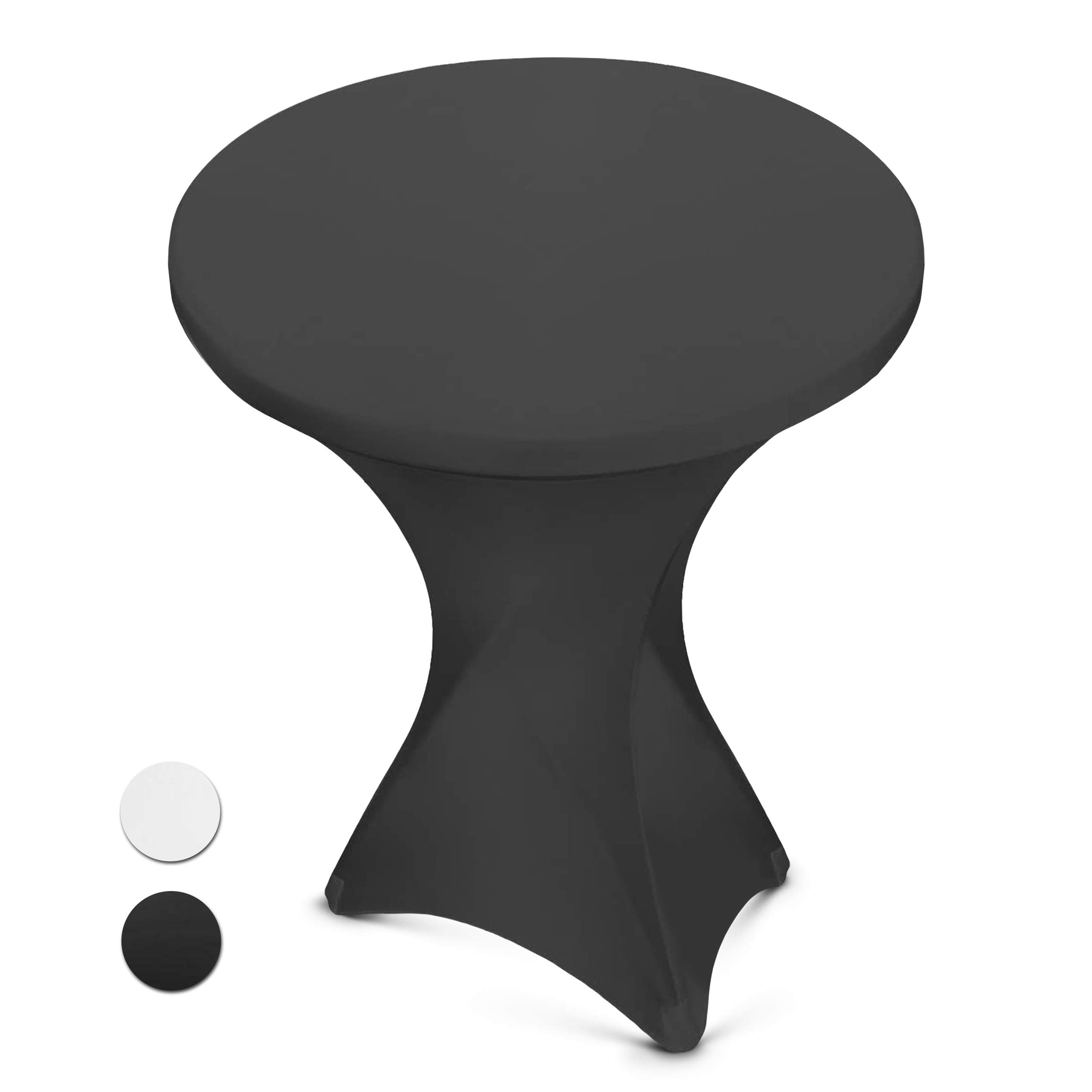 Black Spandex Cocktail Table Cover - Fitted High Top Round Table Cloth, Round Tablecloth Covers for Bar Table, Pub Table,...
