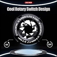 Vista 27 de Tybasthe Cubierta giratoria para botón de oprimir arranque y apagado de motor de automóvil, calcomanía de Batman, decoración interior, cubierta