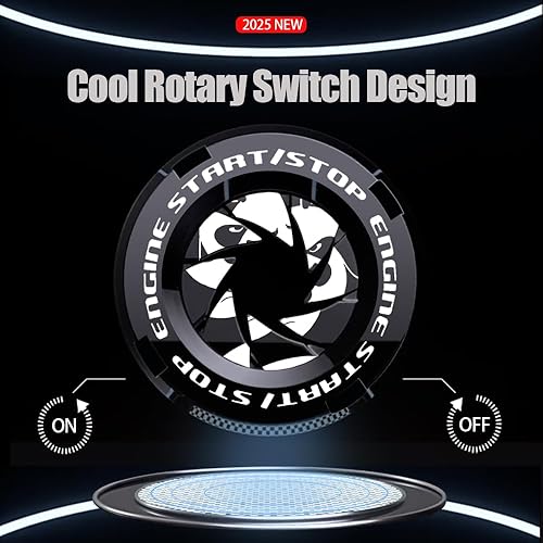 Miniatura 66 de Tybasthe Cubierta de botón de arranque giratorio, Smile Demon Accesorios para automóvil, Cubierta de botón de arranque del motor, calcomanías