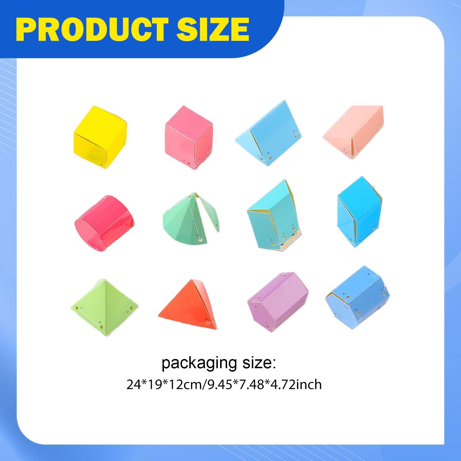 Oshhni Ensemble de 24 formes géométriques pour les mathématiques et la géométrie pour enfants, jouets éducatifs et en papier