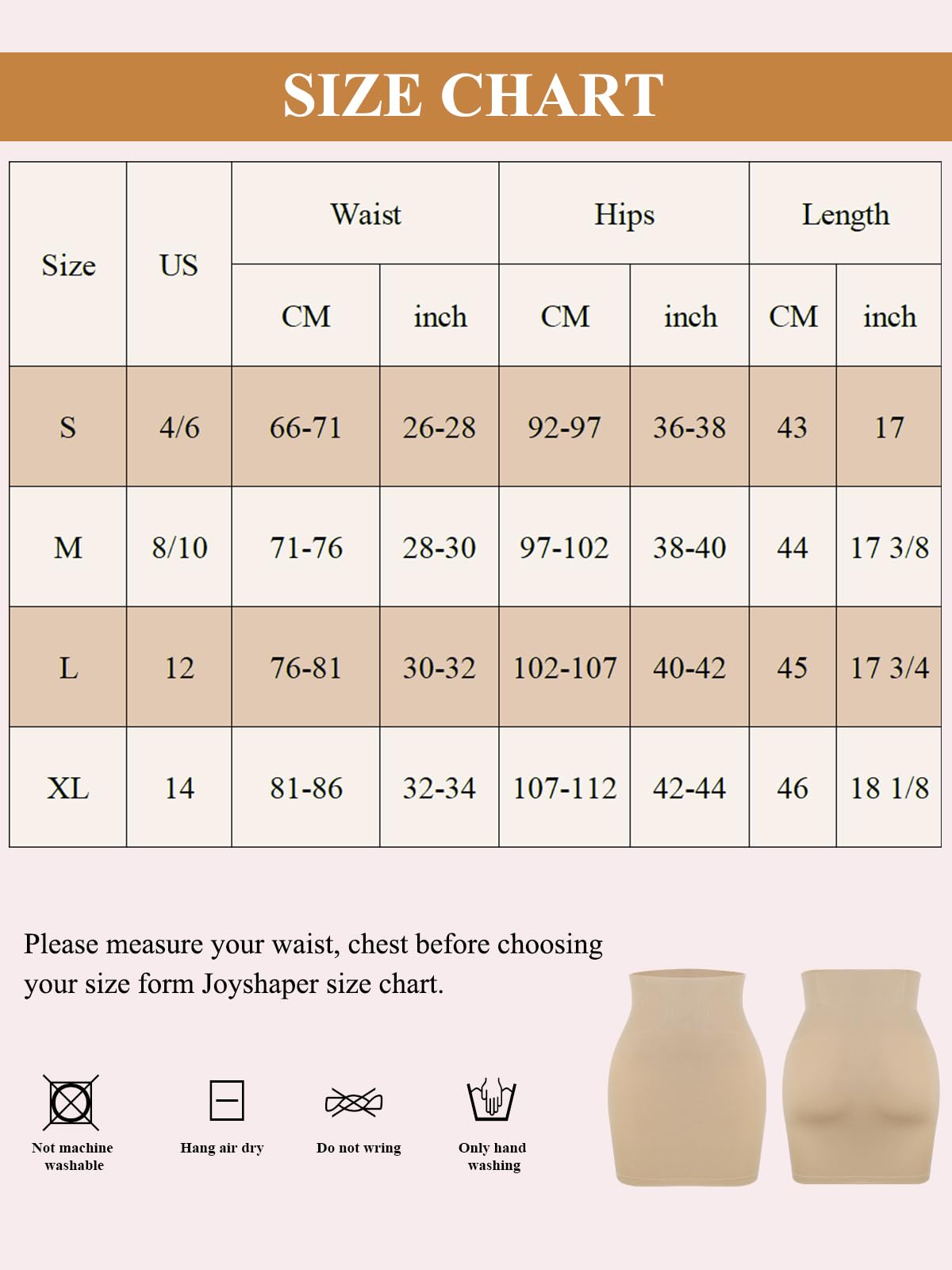 JOYSHAPER Shapewear Robe à enfiler pour dessous de robe demi-slip Contrôle du ventre Taille haute sans couture Jupe gainante