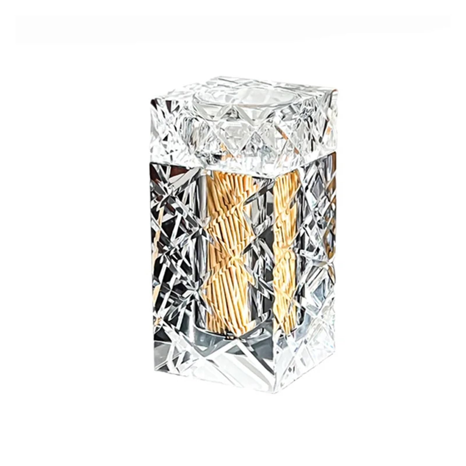 Gwyzax Toothpick Holder Crystal Glass Toothpick Holder for Bathroom Cotton Swab Dispenser Hotel Accessory
