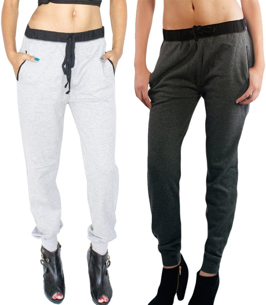 APPLELETICS Lightweight Terry Block Jogger Pants Small (2PACK: Heather Grey, Charcoal)