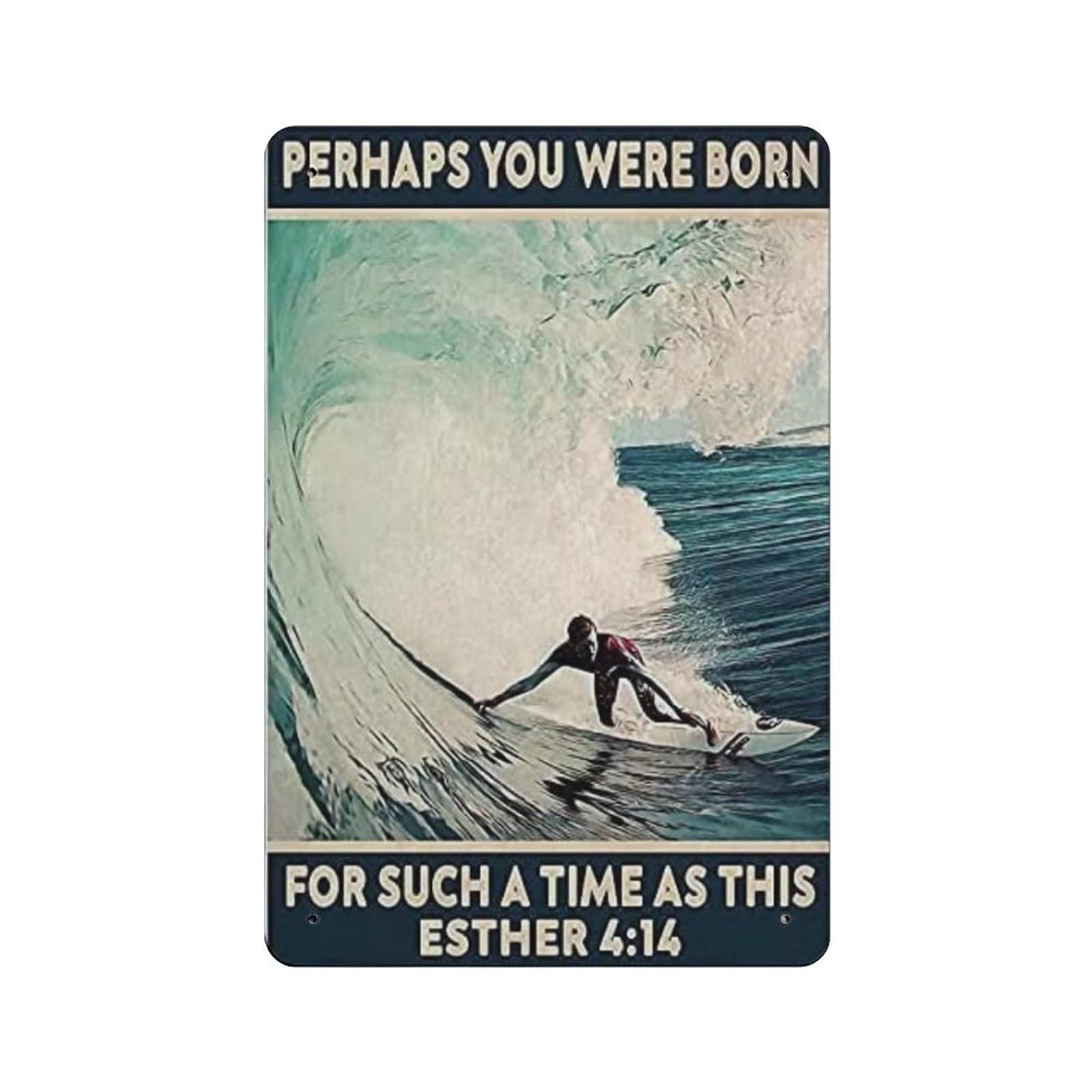 AOOEDM Perhaps You Were Born For Such A Time As This Metal Signs for Garage Man Cave Bar Kitchen Coffee Tin Sign Nostalgic Wall Decor Signs Vintage Retro Poster