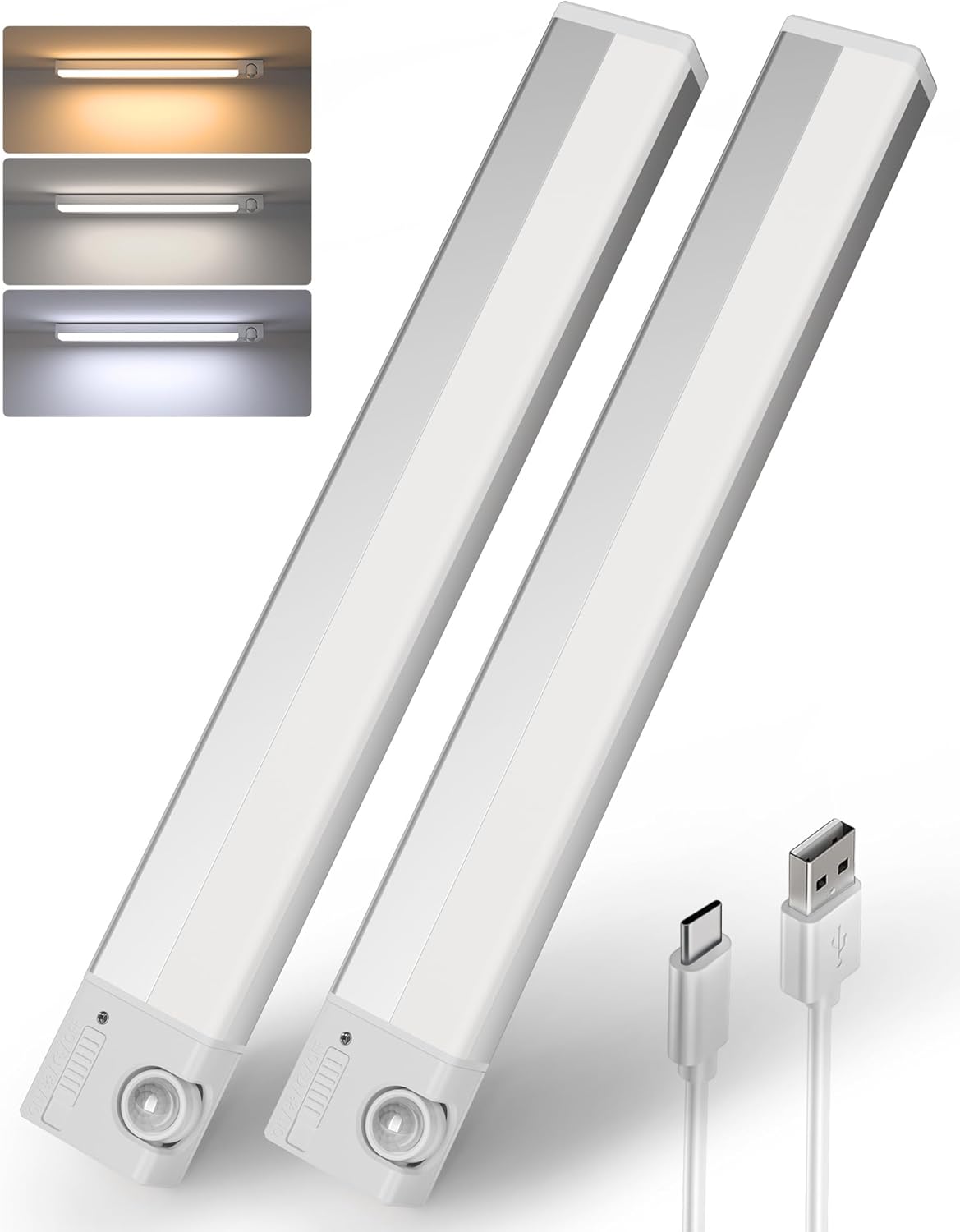 EZVALO Under Lights, 4000mAh Rechargeable LED Closet Lights, 3