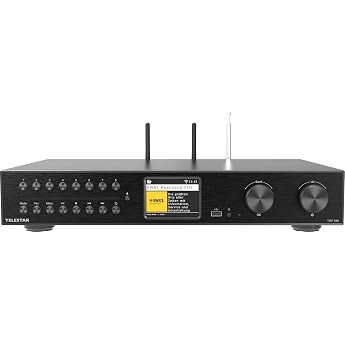 TELESTAR TOP 550 - Hi-Fi System with Amplifier & CD Player 43 cm - Black 2   30 W Internetradio/DAB+ Bluetooth Audio-Streaming & Sendefunktion Hotelmodus USB-Aufnahme Streamingdienste
