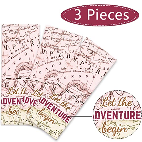 Image of 3 PCS Adventure World Awaits Party Decorations for Graduation Exploring Travel Tablecloths Plastic Disposable Bon Voyage Party Table Covers for Retirement Birthday Adventure Party Supplies Favors