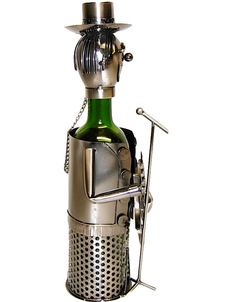 ThreeStar Guitarist Metal Wine Bottle Holder