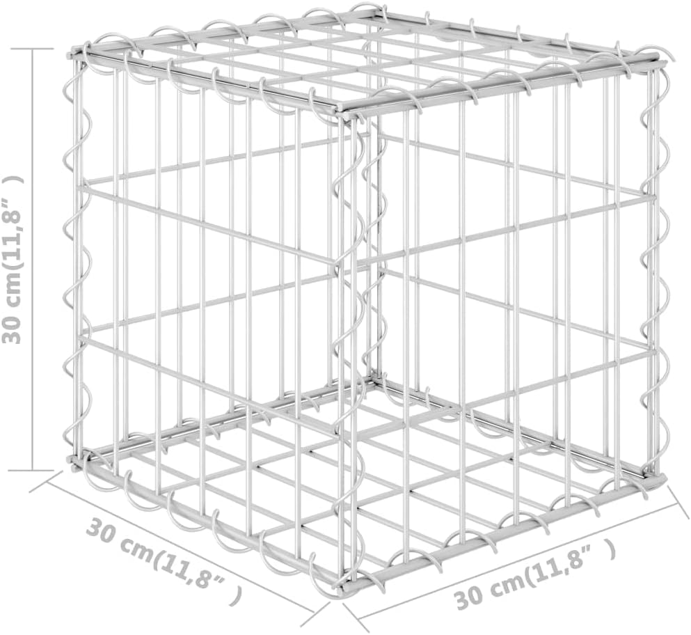 Raised Garden Bed Kit Garden Decoration Easy to Assemble Cube Gabion Raised Bed Steel Wire 11.8"x11.8"x11.8"for Outdoor Landscape Lawn, Patio (Silver 11.8" x 11.8" x 11.8" (L x W x H))