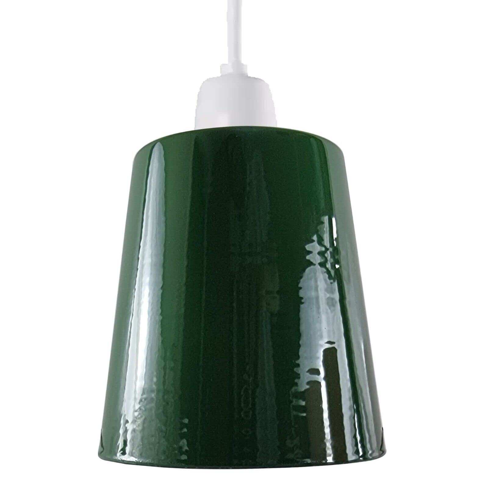 Modern Painted Ceiling Light Shade, Industrial Metal Lamp Shades, Non Electric Bulb Guard Vintage Lampshade for Kitchen, Living Room, Bedroom (Green - Mug Shape) โ image 1