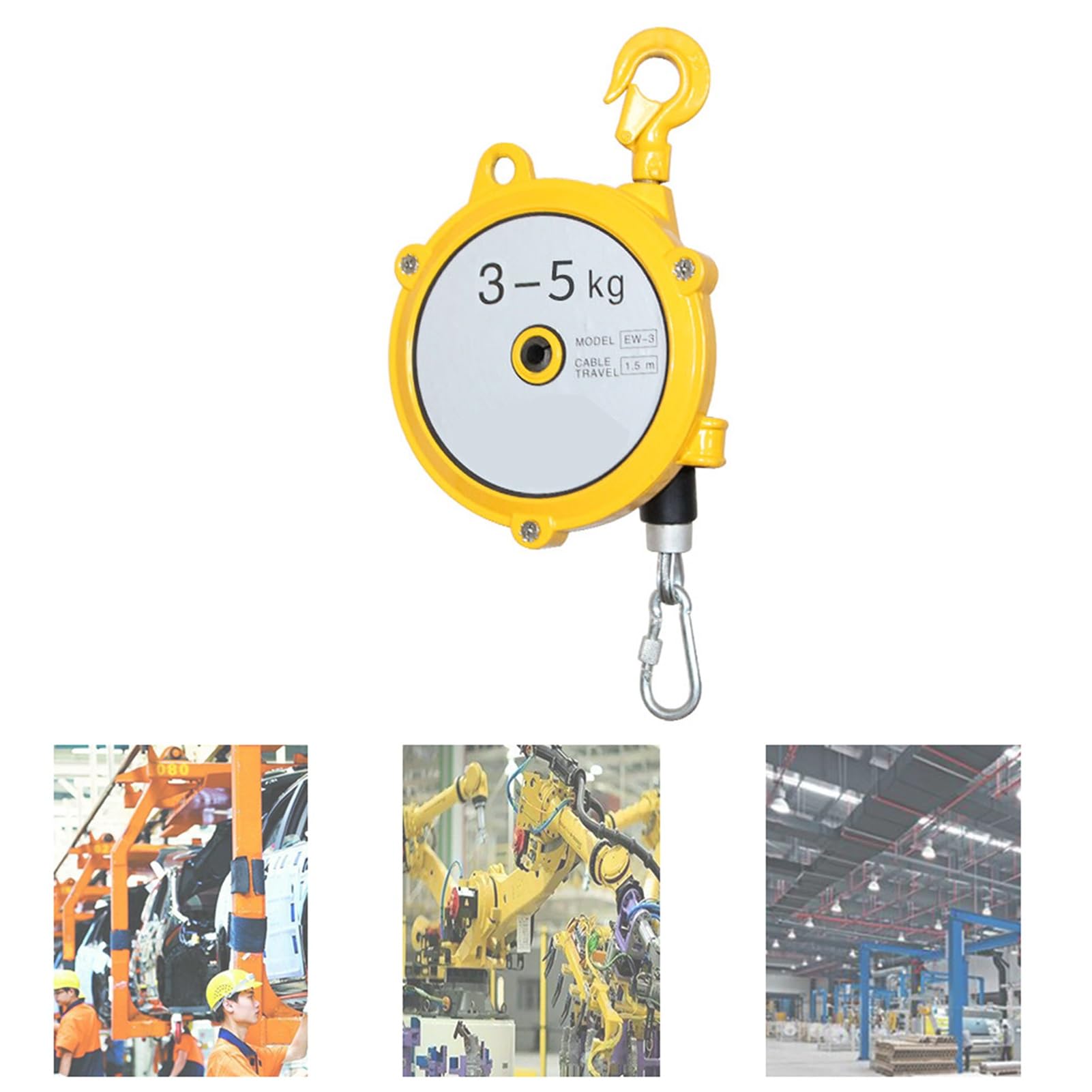 HYQOUKLR Telescopic Spring Balancer, Retractable Spring Balancer With 1.5m Wire Rope And Hook Multiple Load Capacities(3-5kg)